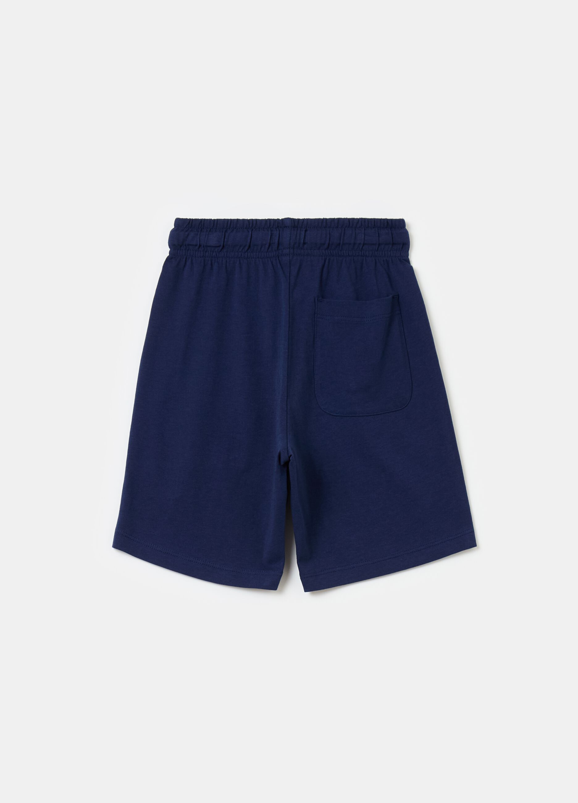 Bermuda shorts with print and drawstring