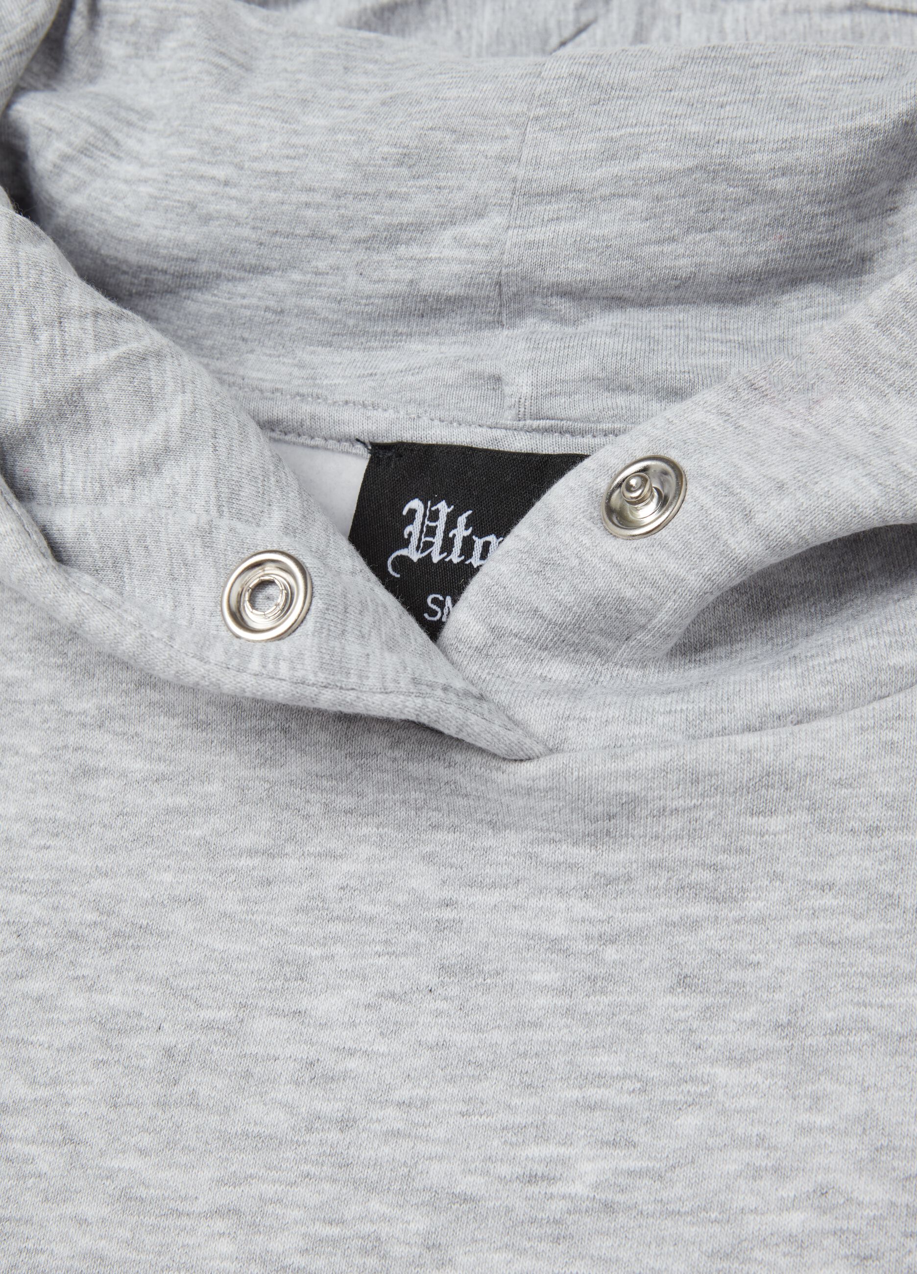 Crop Cargo Hoodie Grey Mélange