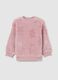 Girls' pink sweatshirt regular fit with round neckline_0