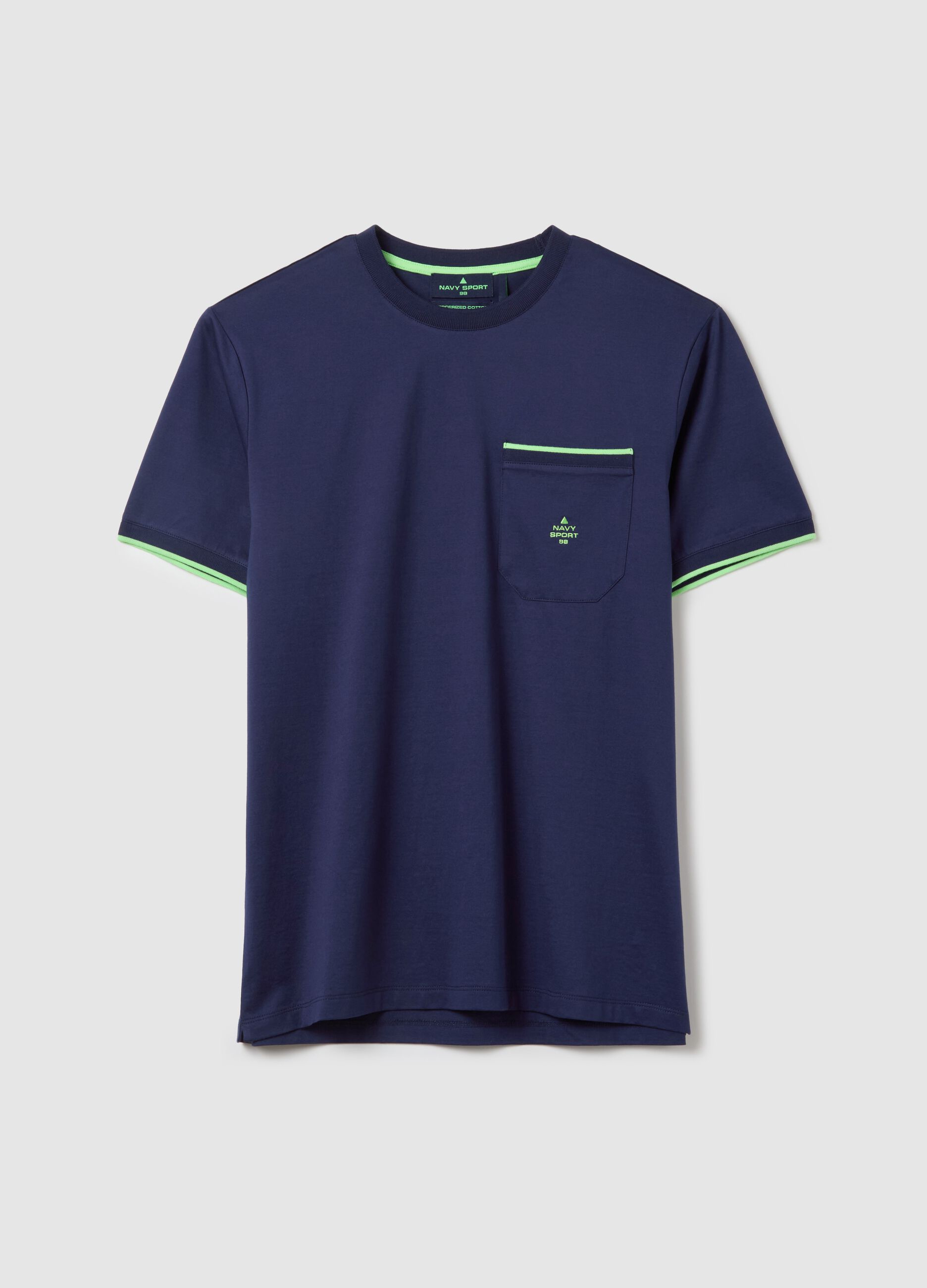 T-shirt with pocket and logo embroidery