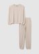 Beige stretch fabric pyjamas with regular fit_4