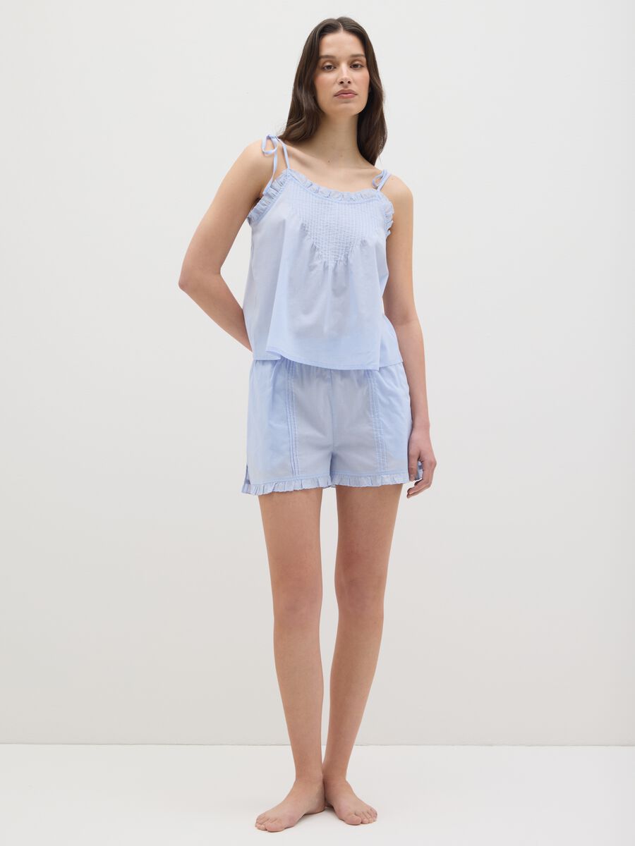 Women's light blue summer set in pure cotton, regular fit_0