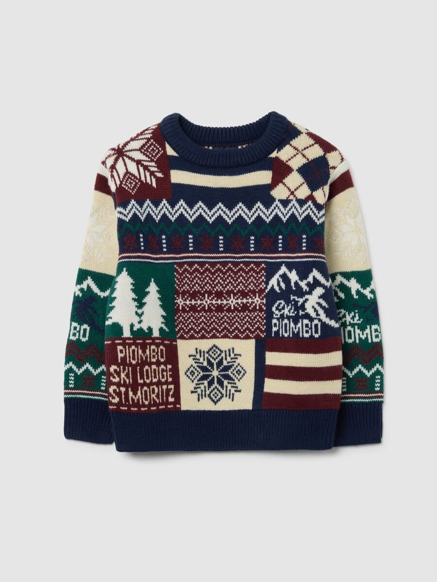 Maglione multicolor da bambino regular fit con fantasia jacquard_4