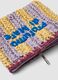 Multicolour clutch in pure woven paper fabric with slogan_2