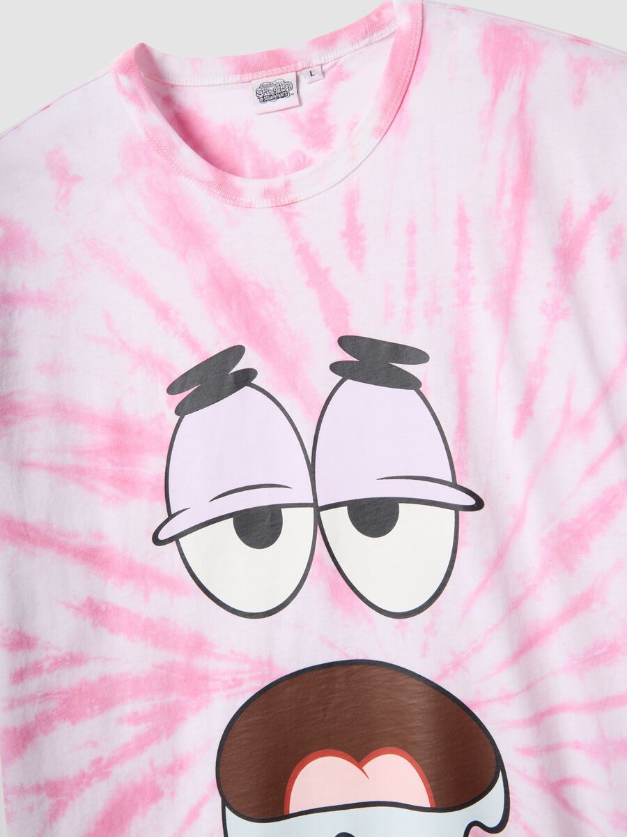 Multicolour pure cotton tie-dye regular fit T-shirt with Patrick Star_5