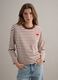Maglia in puro cotone a righe multicolor relaxed fit con cuore_2