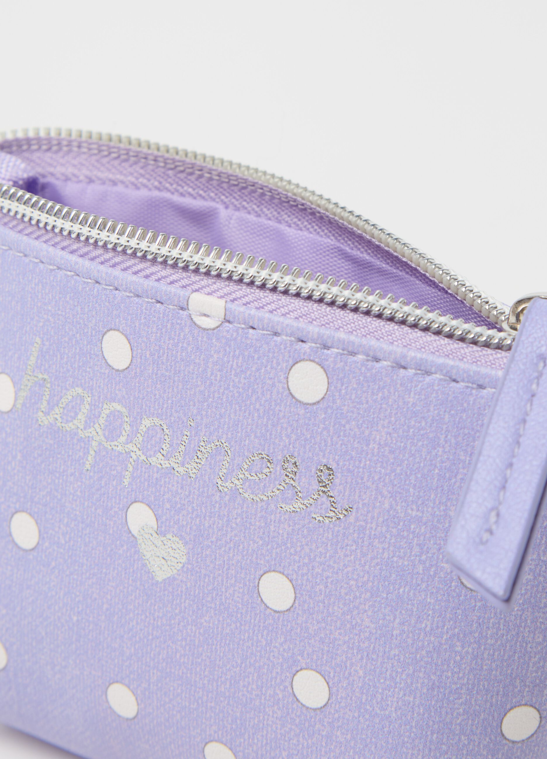 Coin purse with print and zip