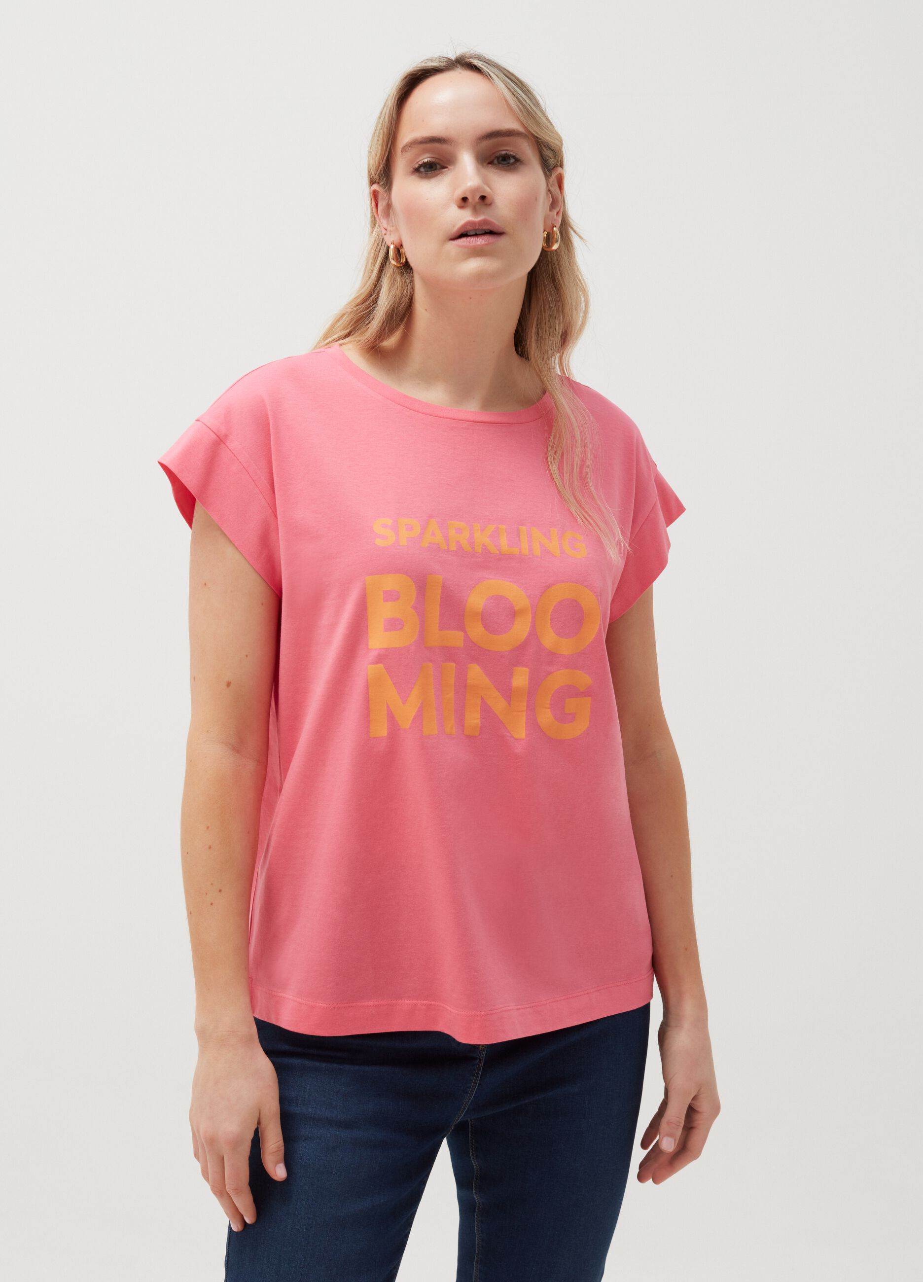 MYA Curvy cotton T-shirt with print