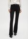 Black wide leg jeans in stretch cotton_1