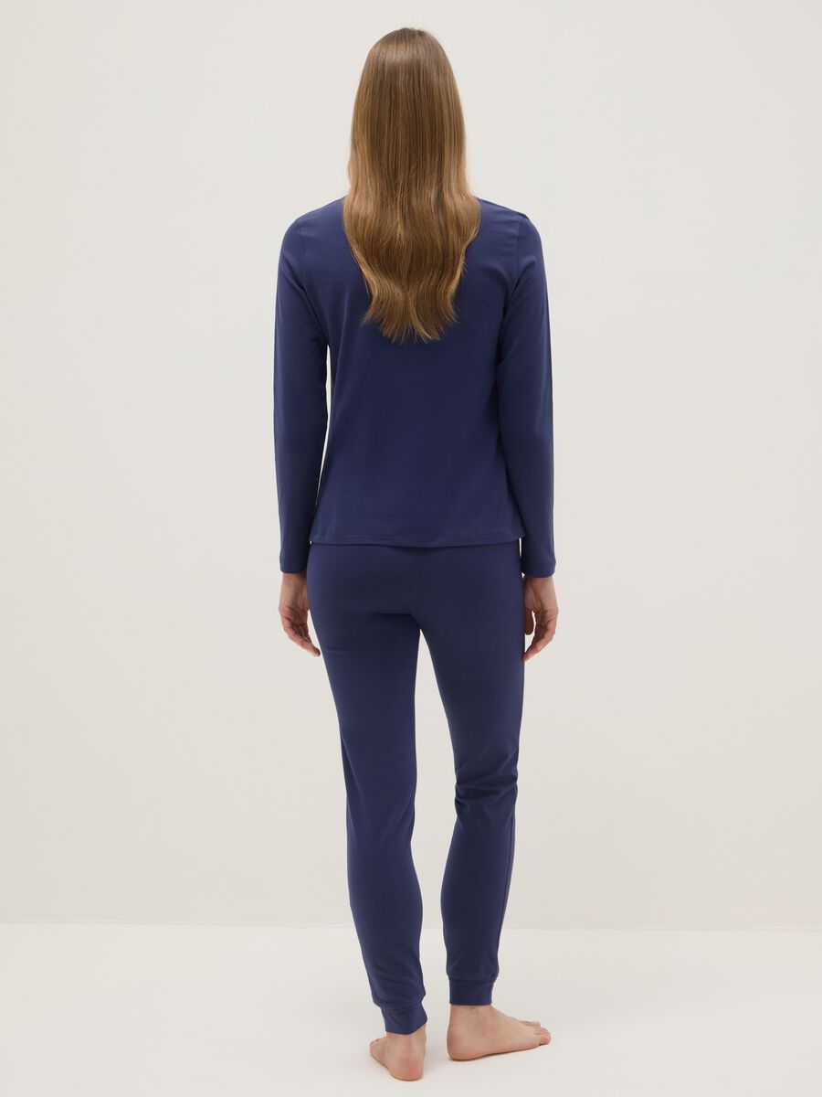 Pigiama blu in cotone_2