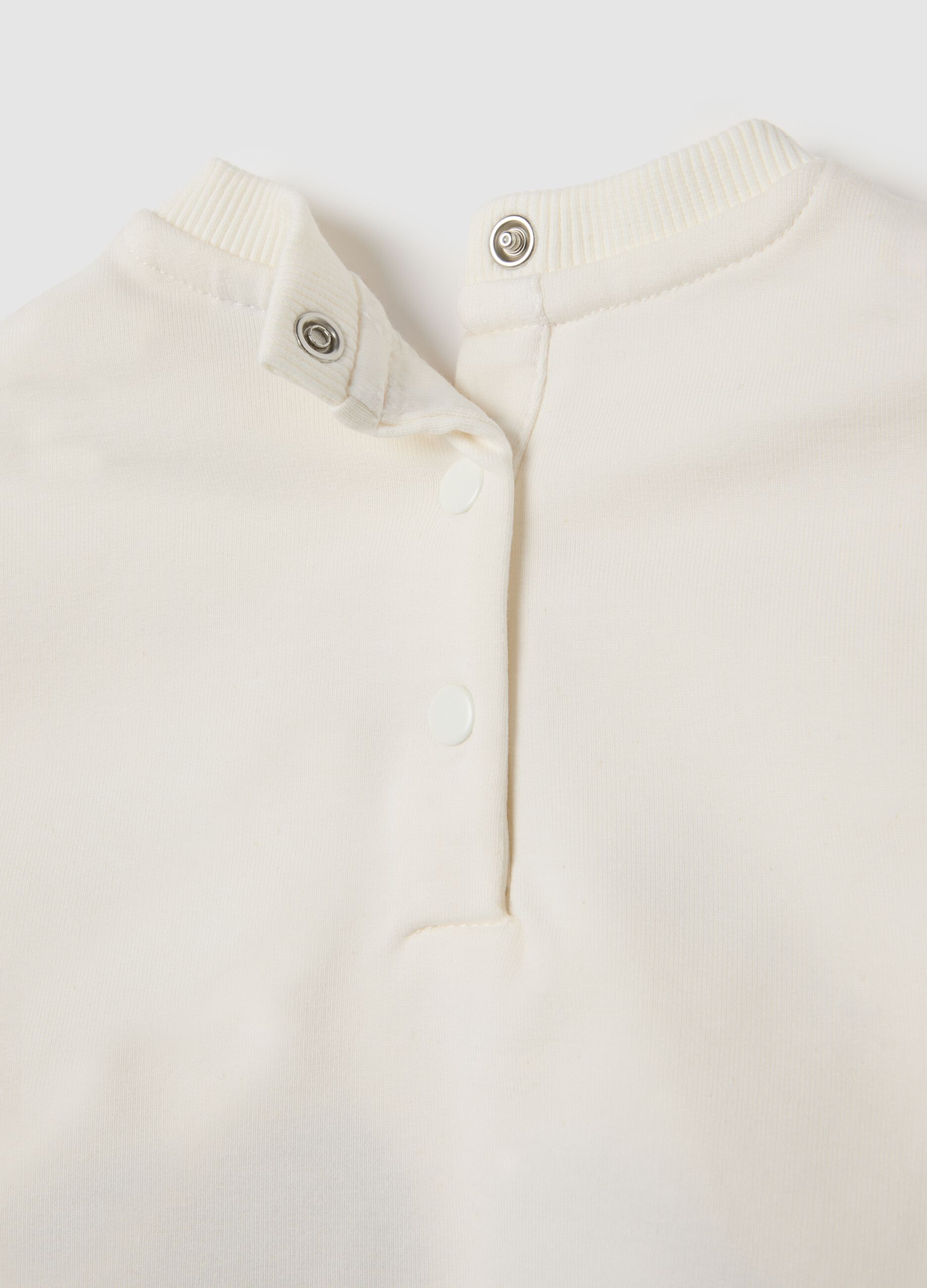 Felpa da neonata in cotone elasticizzato beige