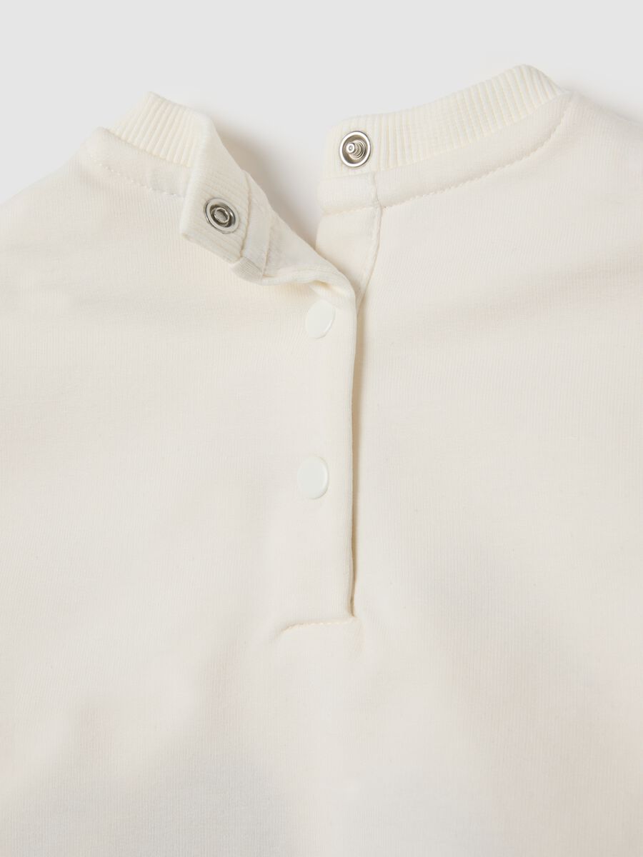 Felpa da neonata in cotone elasticizzato beige_3