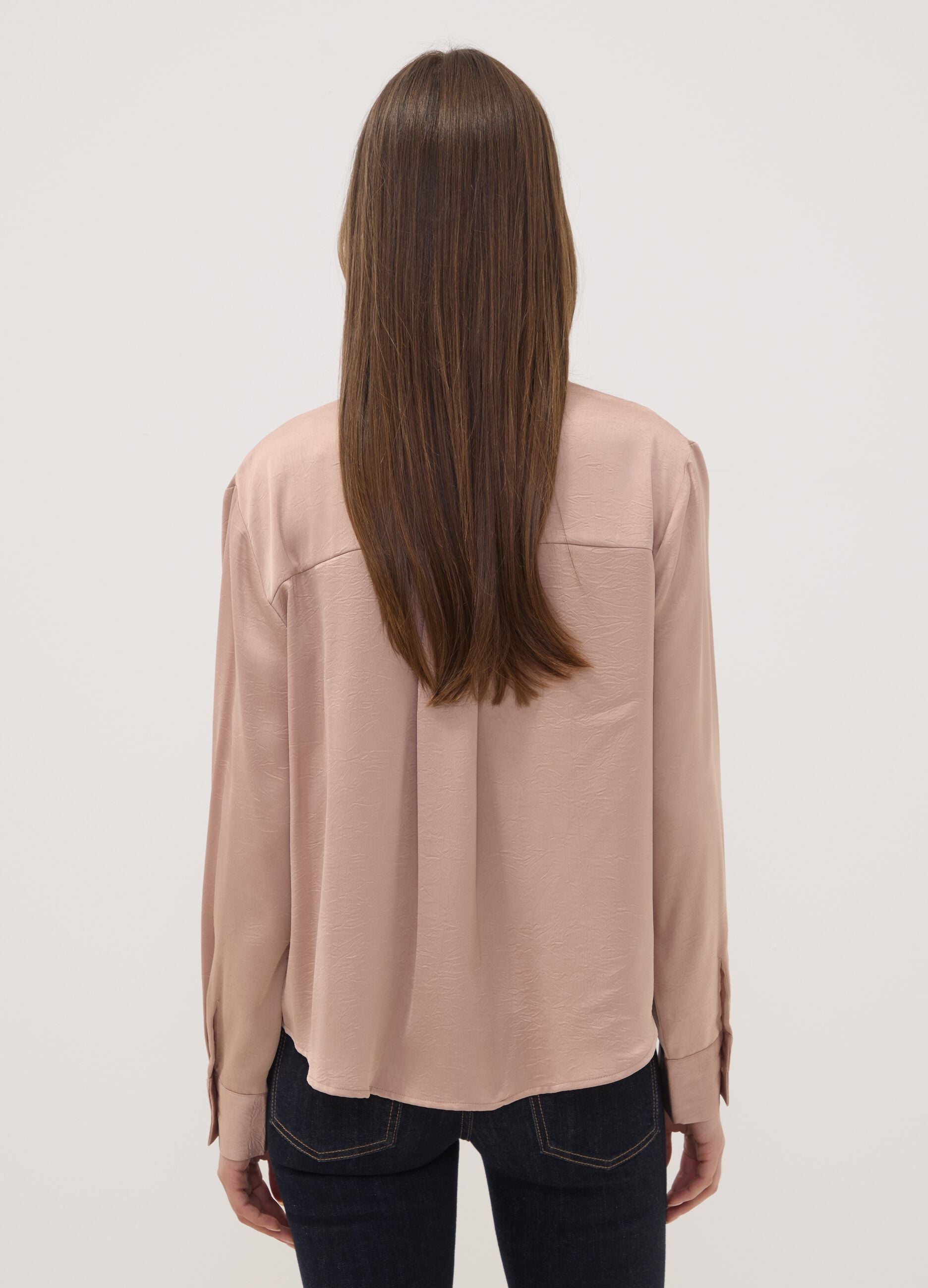 Camicia rosa regular fit con colletto classico
