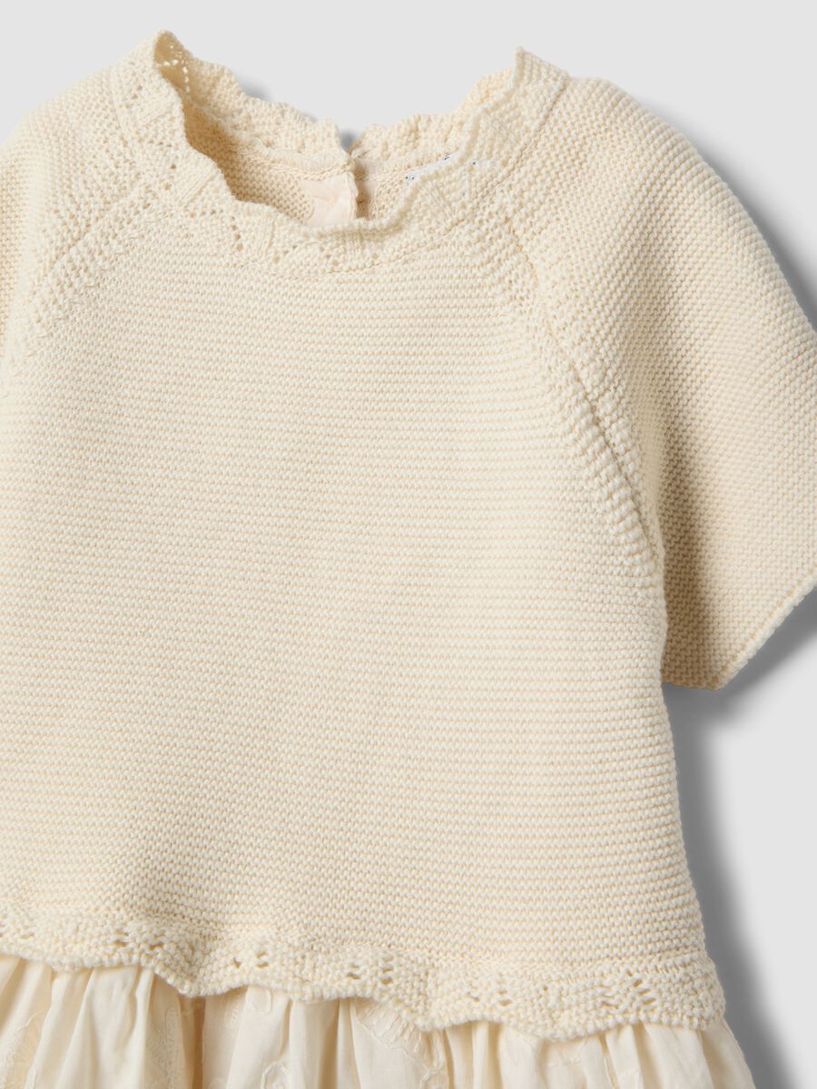 Beige dress in pure cotton with buttons_2