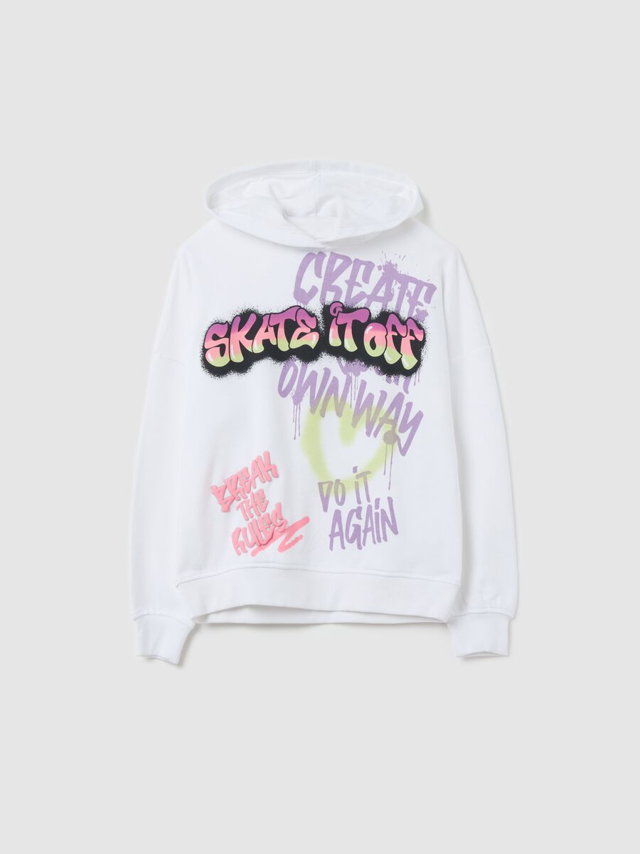 Sweatshirt with hood and graffiti-style print_3