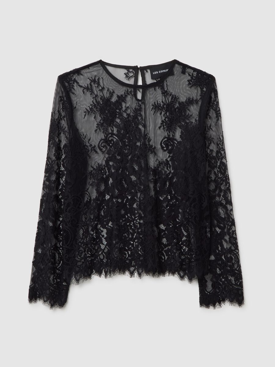 Black top with sheer lace_4