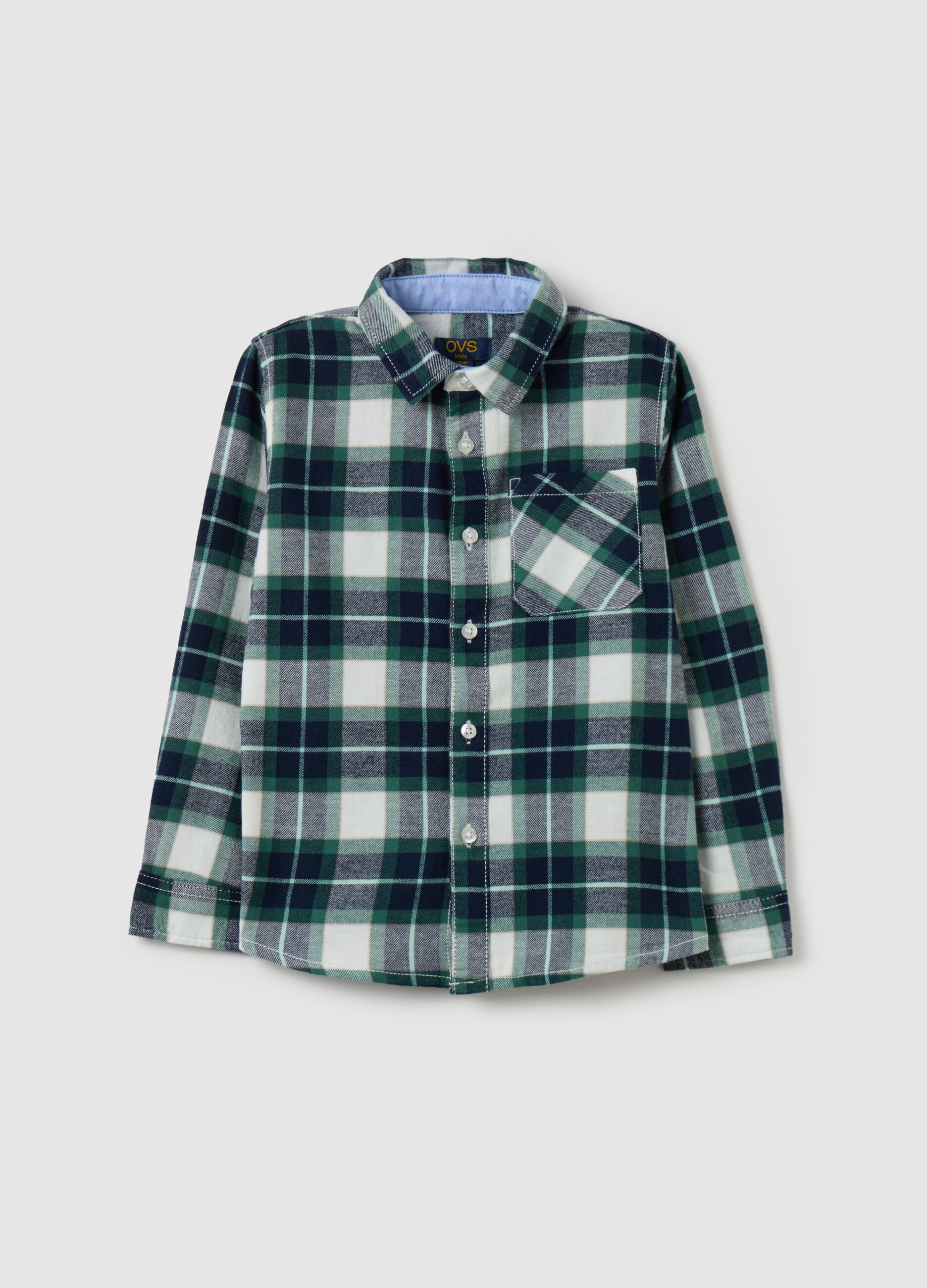 Shirt with check pattern in flannel