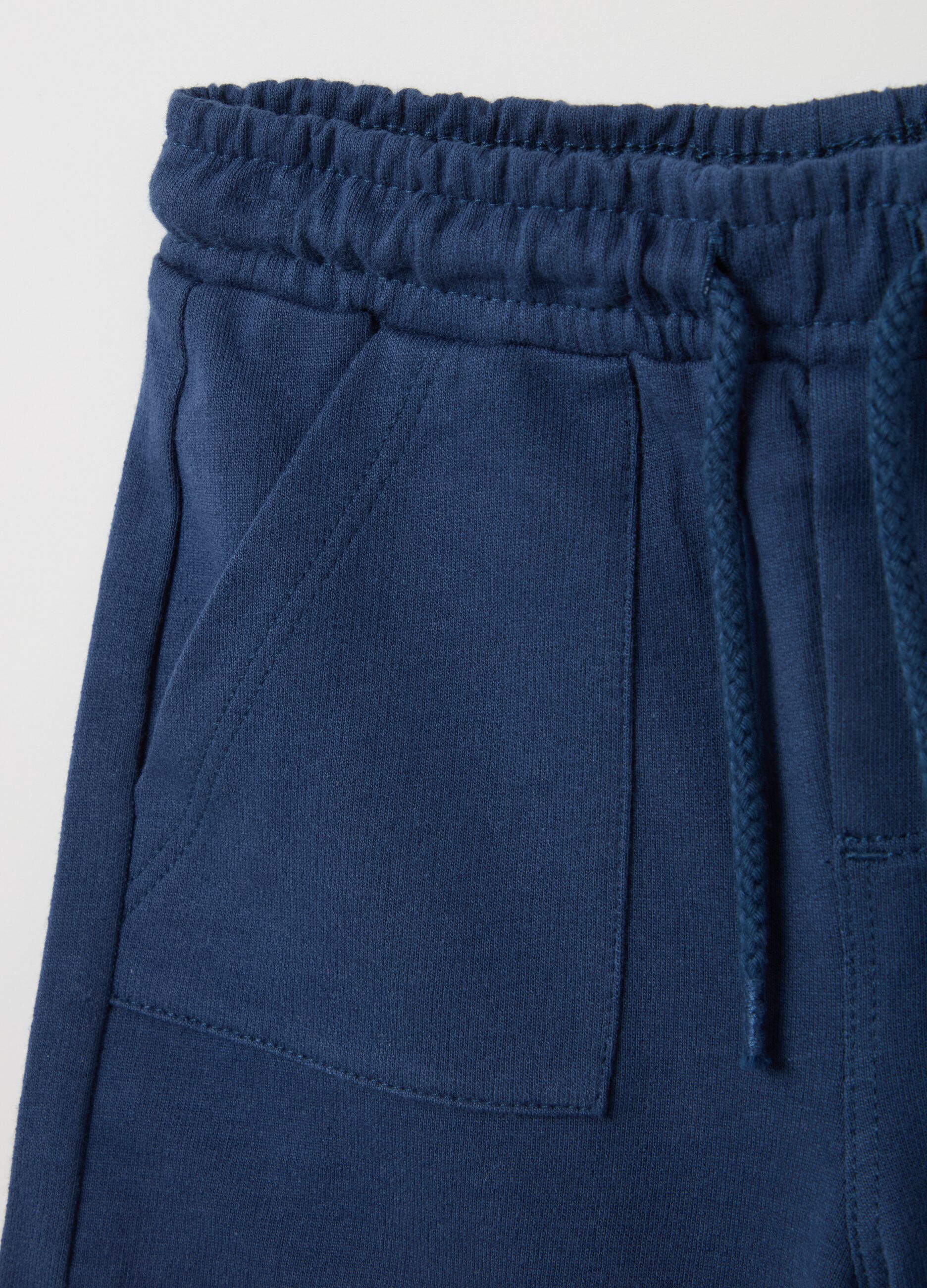 Bermuda shorts in French terry with drawstring