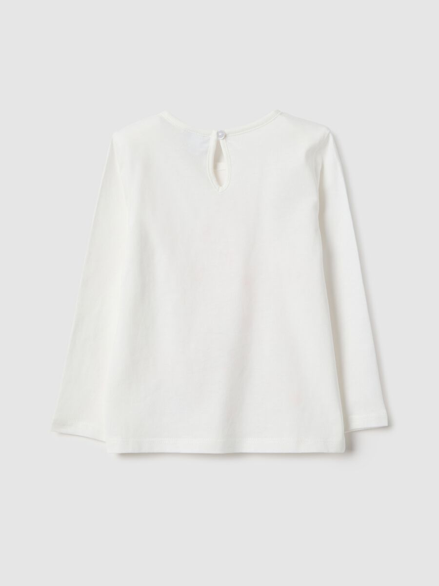 White pure cotton regular fit t-shirt for girls_1