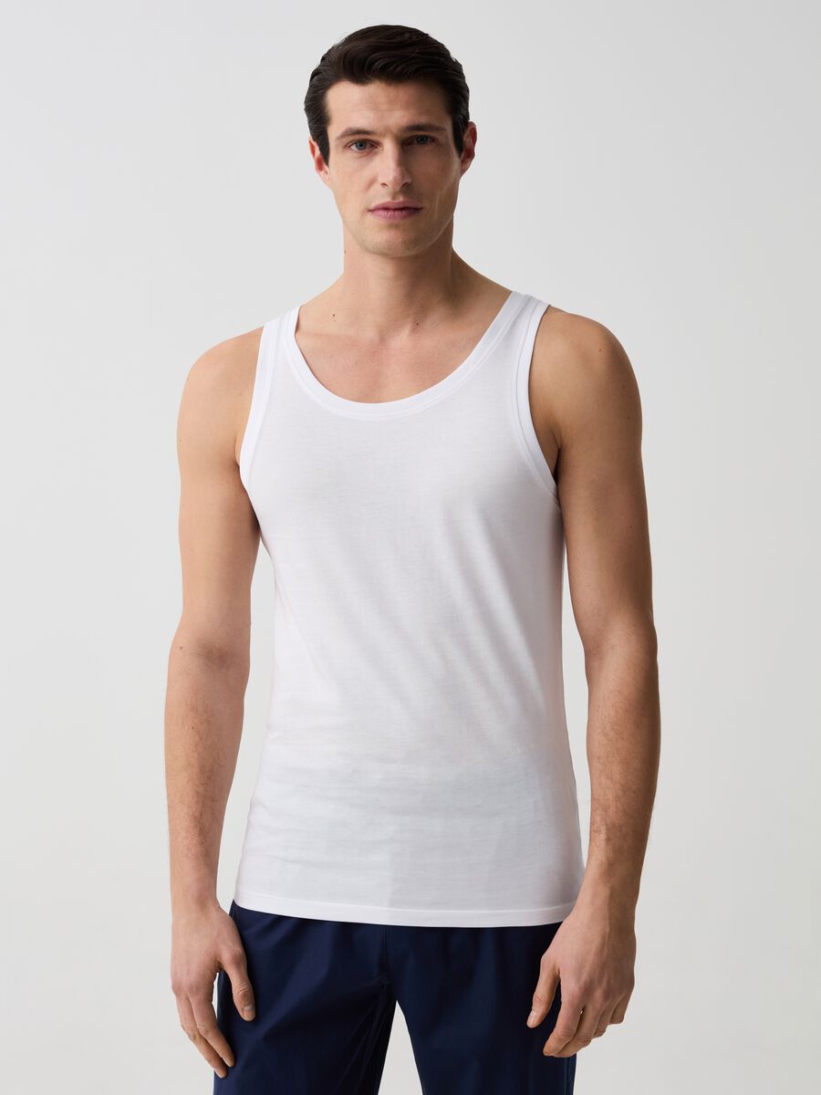 Two-pack racerback vests in Supima cotton_0