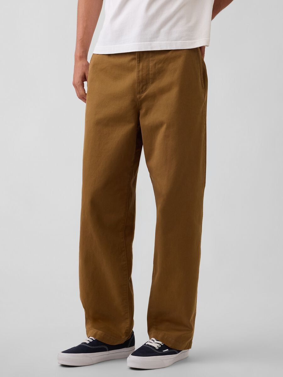Pantaloni marroni in puro cotone_1