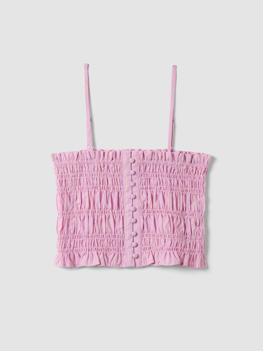Pink pure cotton tank top with thin straps_4