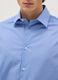 Blue stretch cotton regular fit shirt with classic collar_1