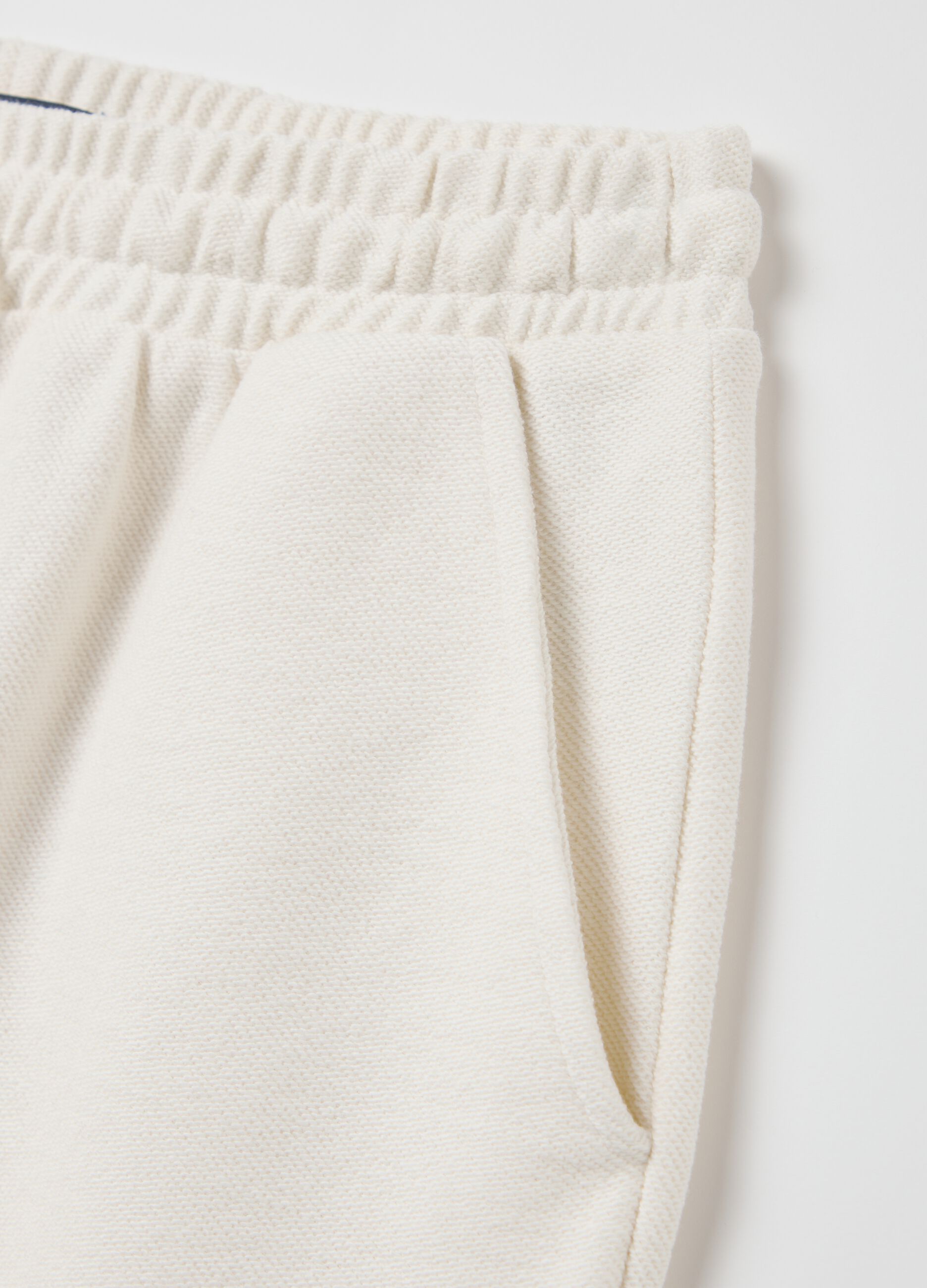 White Cotton Bermuda Shorts Piombo
