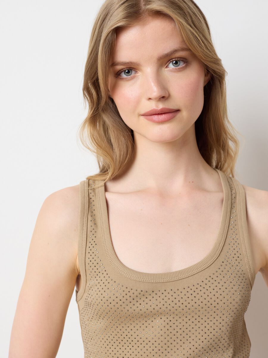 Women's Beige Blended Fitted Vest_2