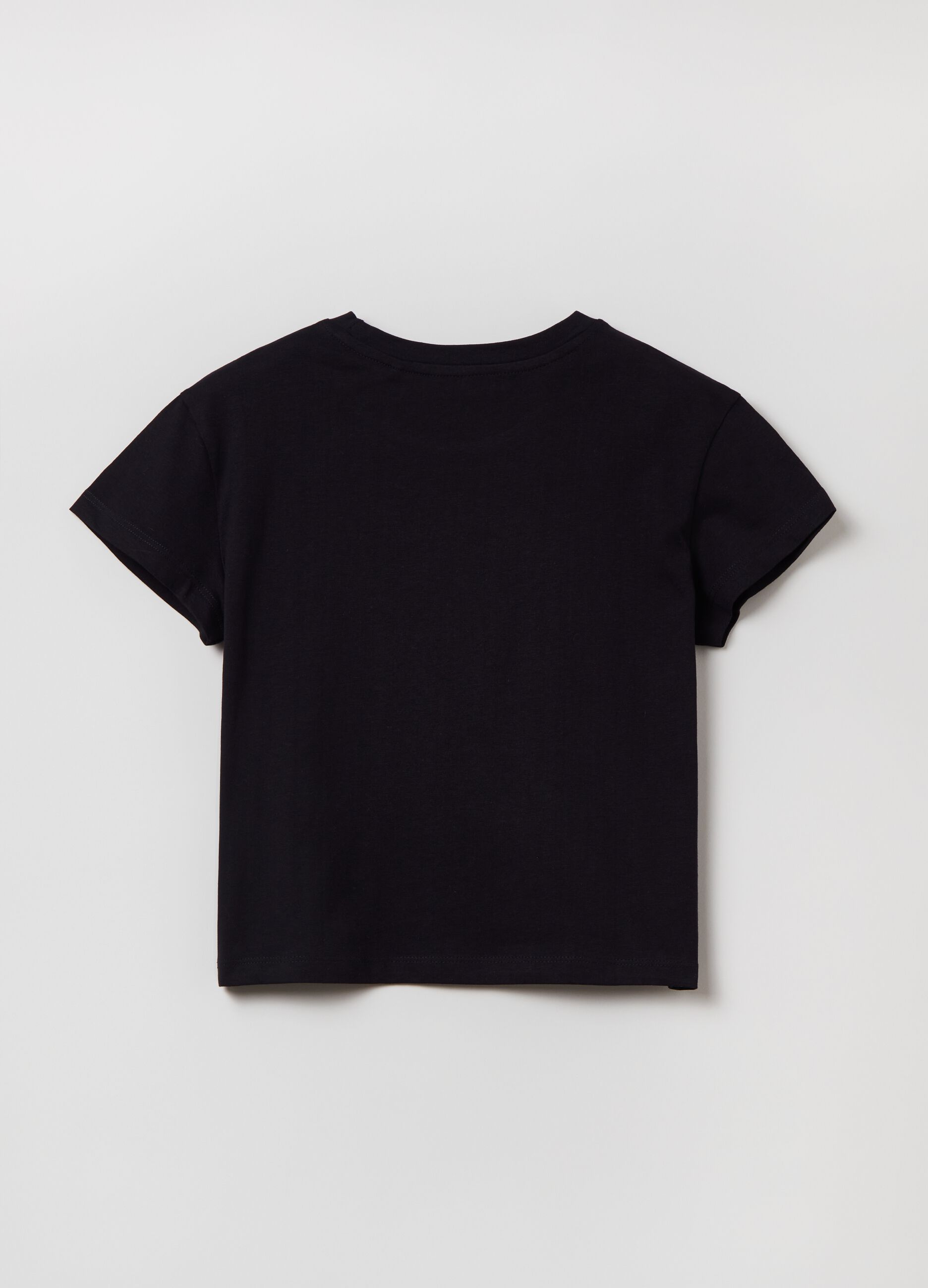 T-shirt with round neck and lettering print