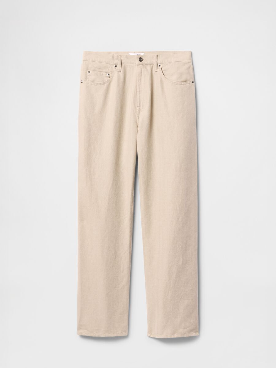 Wide Beige Linen Trousers_5