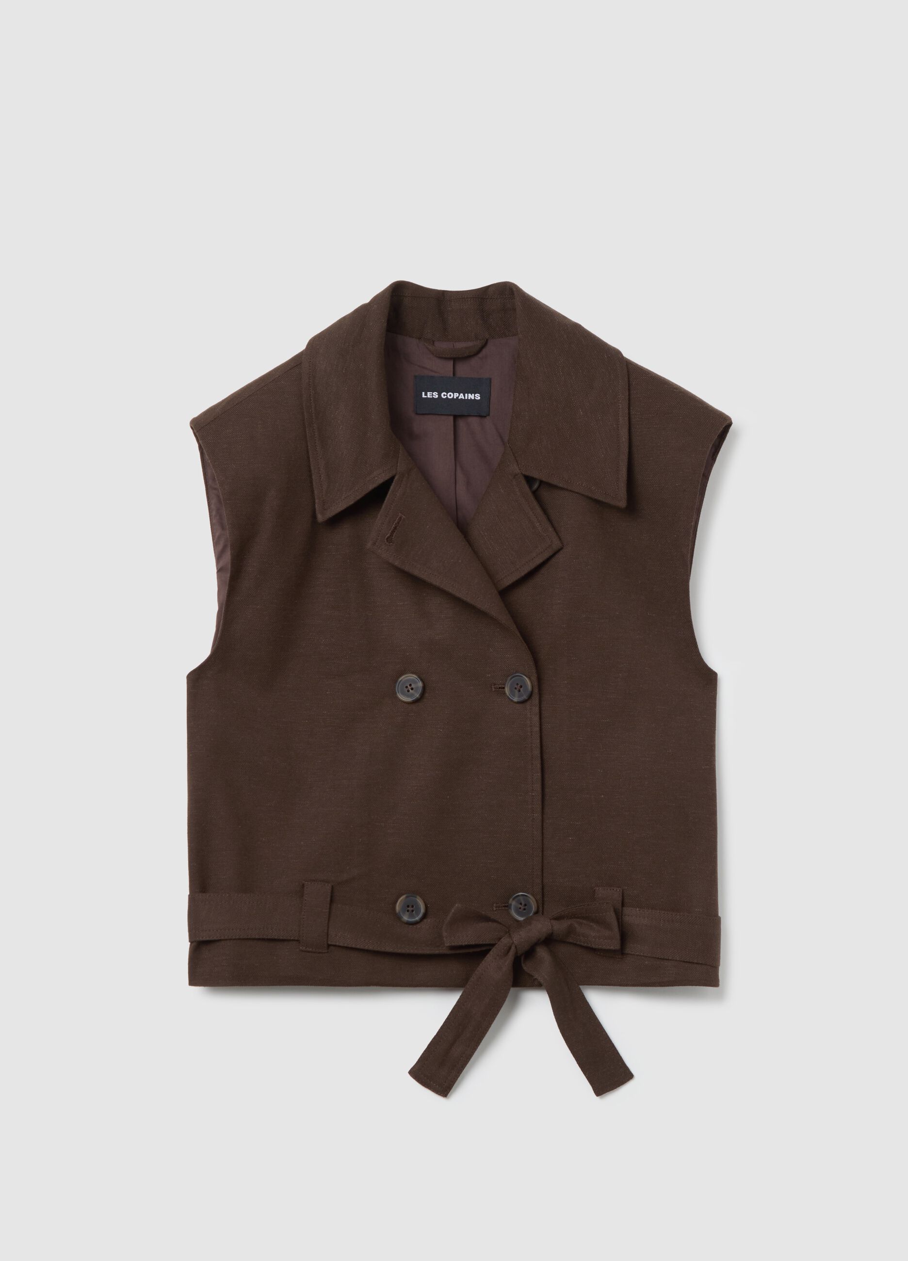 Gilet marrone doppiopetto