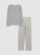 Grey cotton blend regular fit pyjamas_4