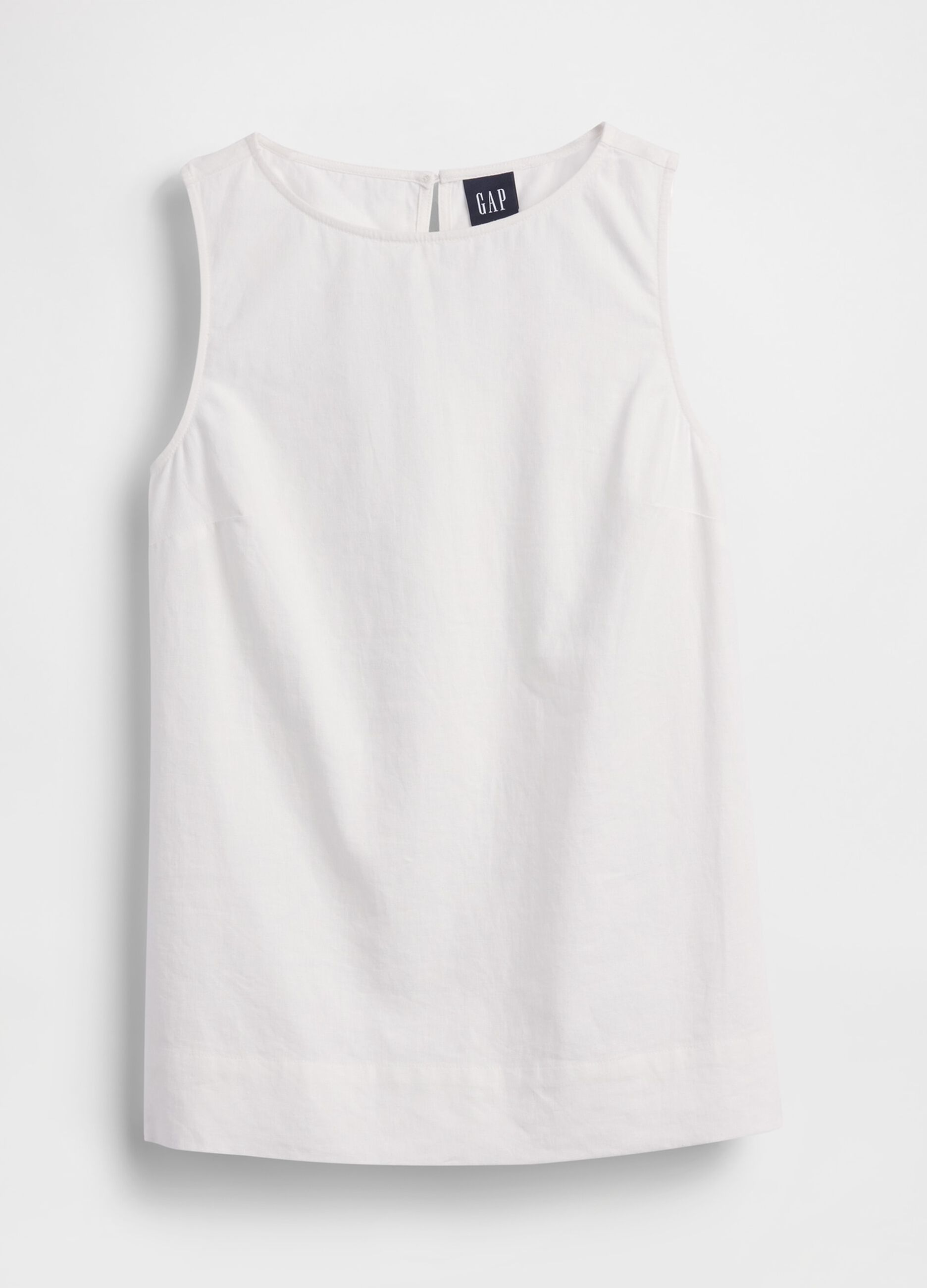 Sleeveless linen-blend top