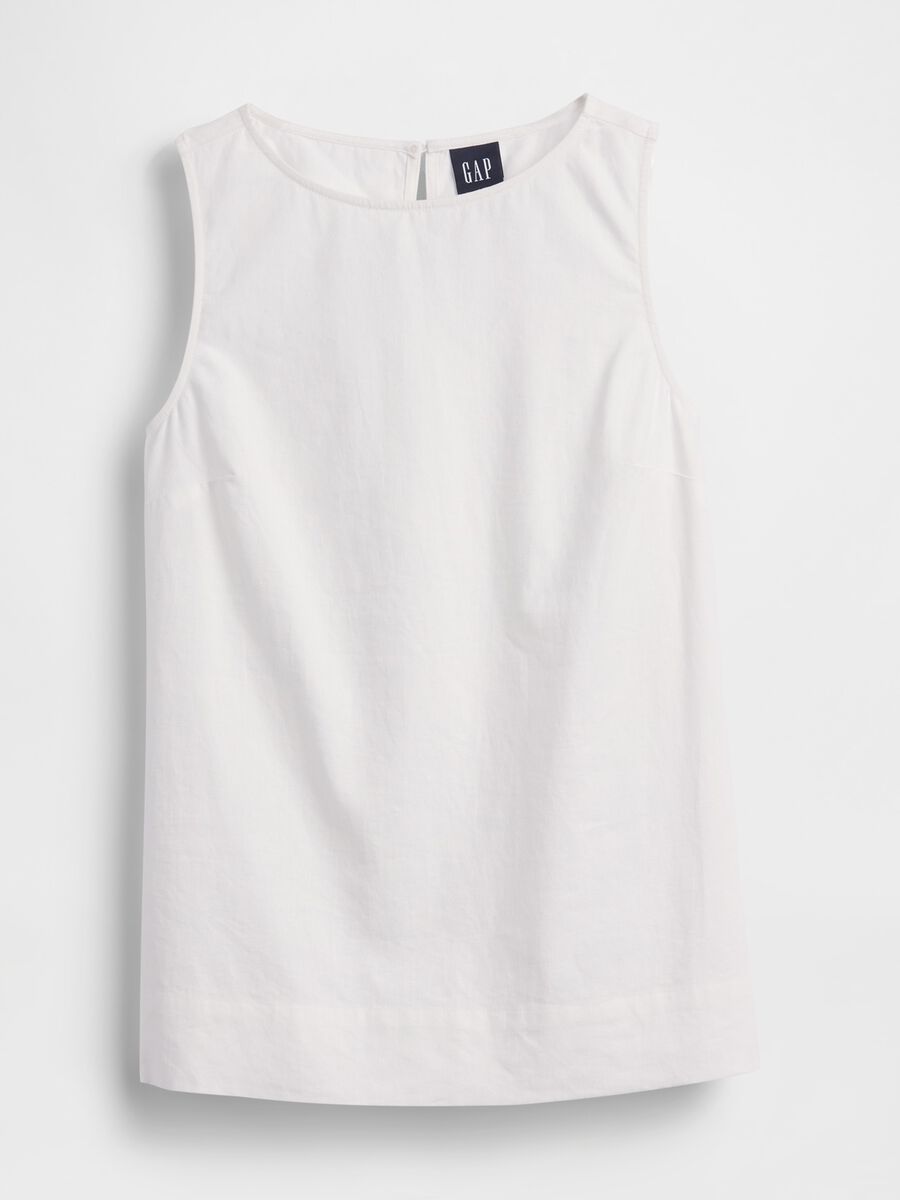 Sleeveless linen-blend top_5