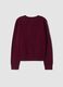 Red crew-neck pure cashmere cardigan_2