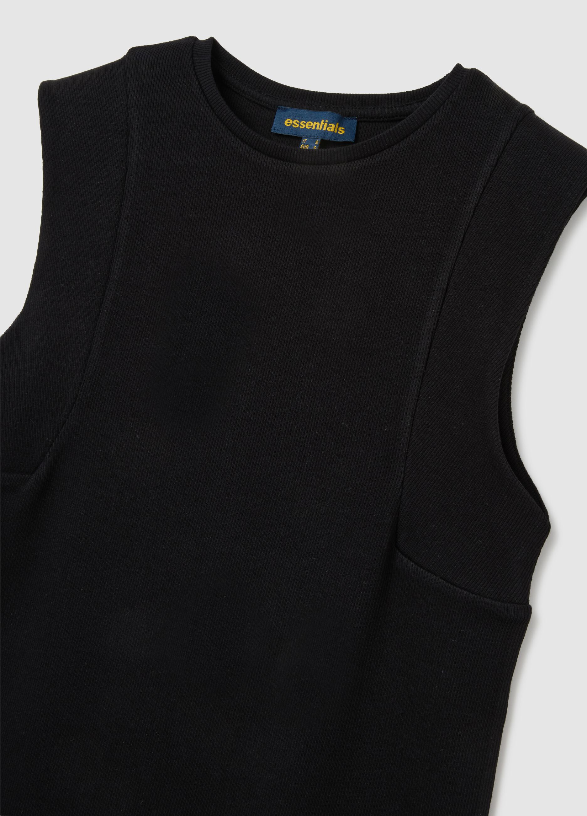 Abito da donna in cotone elasticizzato nero fitted