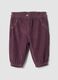 Purple pure cotton trousers with floral embroidery_0