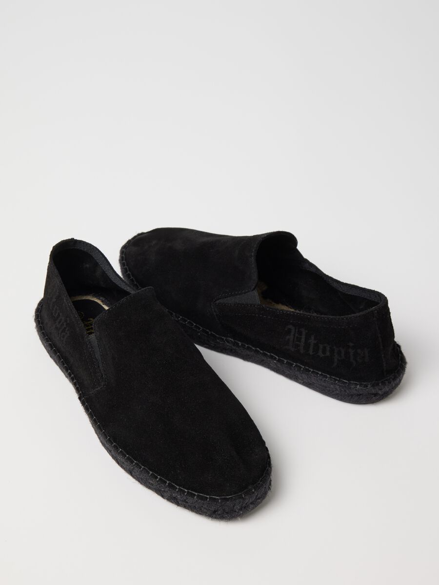 Real Suede Triple Black Espadrilles_1