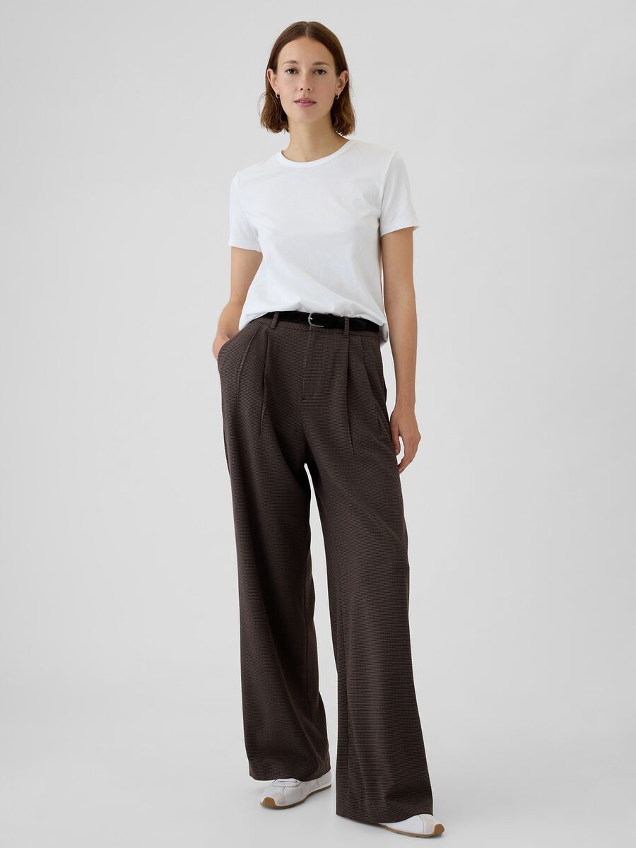 High-rise houndstooth trousers_0