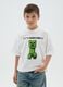 Boy's T-shirt in white pure cotton with print_0