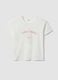 T-shirt pigiama bianco in cotone organico con scritte frontali_4