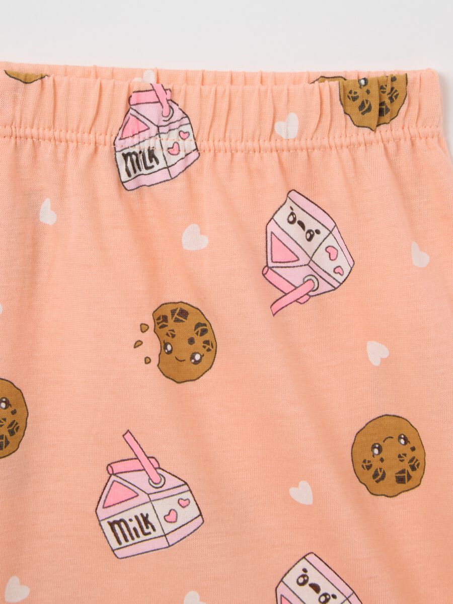 Organic cotton pyjamas with cat and biscuits print_3