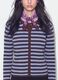 Cardigan azzurro girocollo in misto lyocell e lana a righe over fit_4