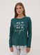 Green crew-neck pyjamas in pure organic cotton_0