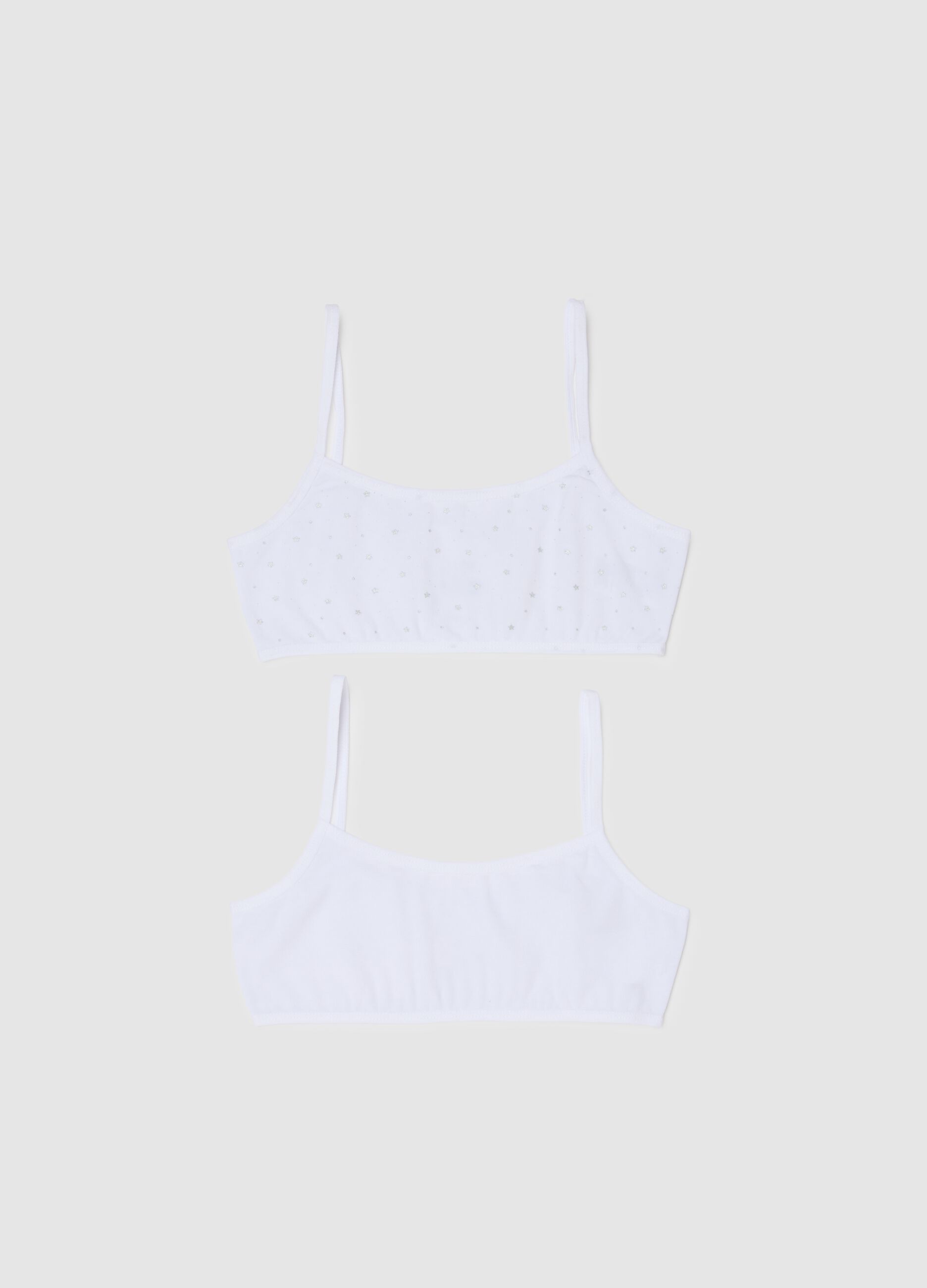 Girls' Bi-Pack White Stretch Cotton Bras