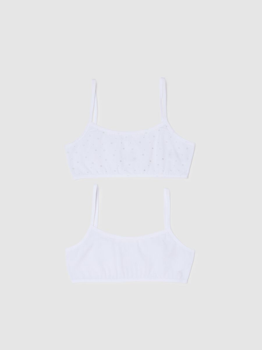 Girls' Bi-Pack White Stretch Cotton Bras_0