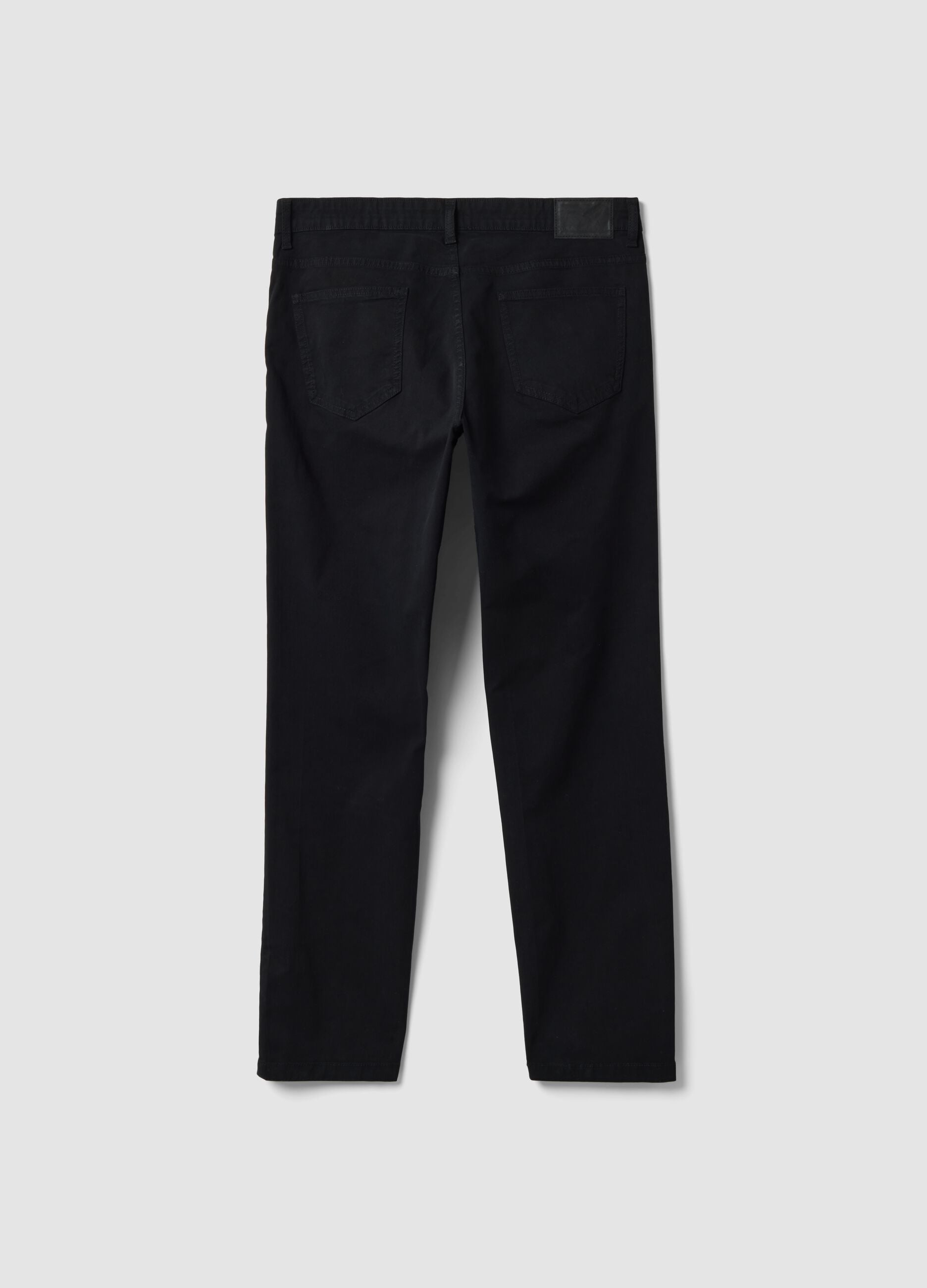 Pantaloni neri in twill di cotone elasticizzato slim fit