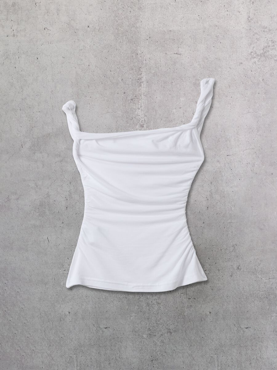 Asymmetrical Tank Top White_6