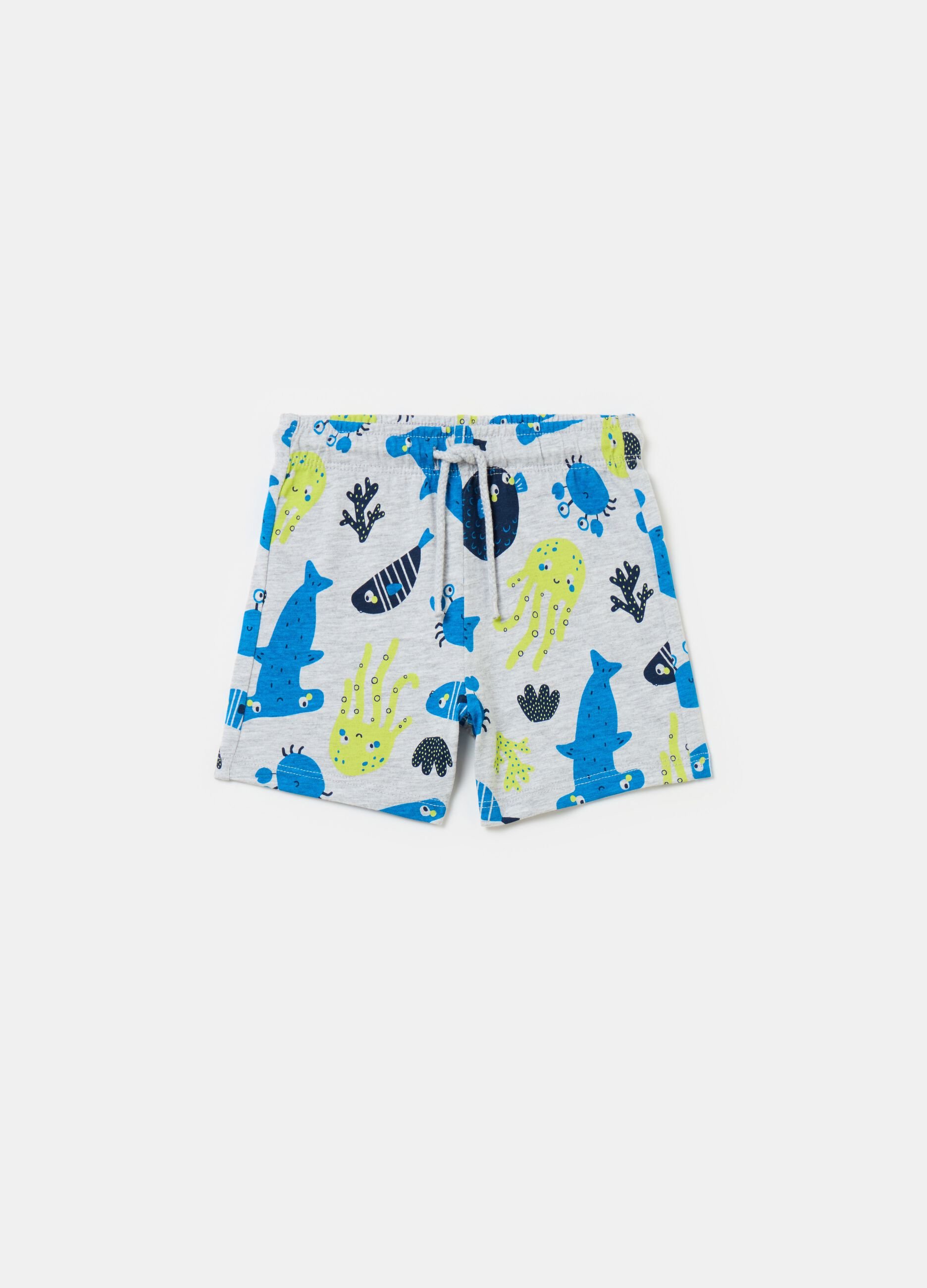 Shorts con coulisse e stampa